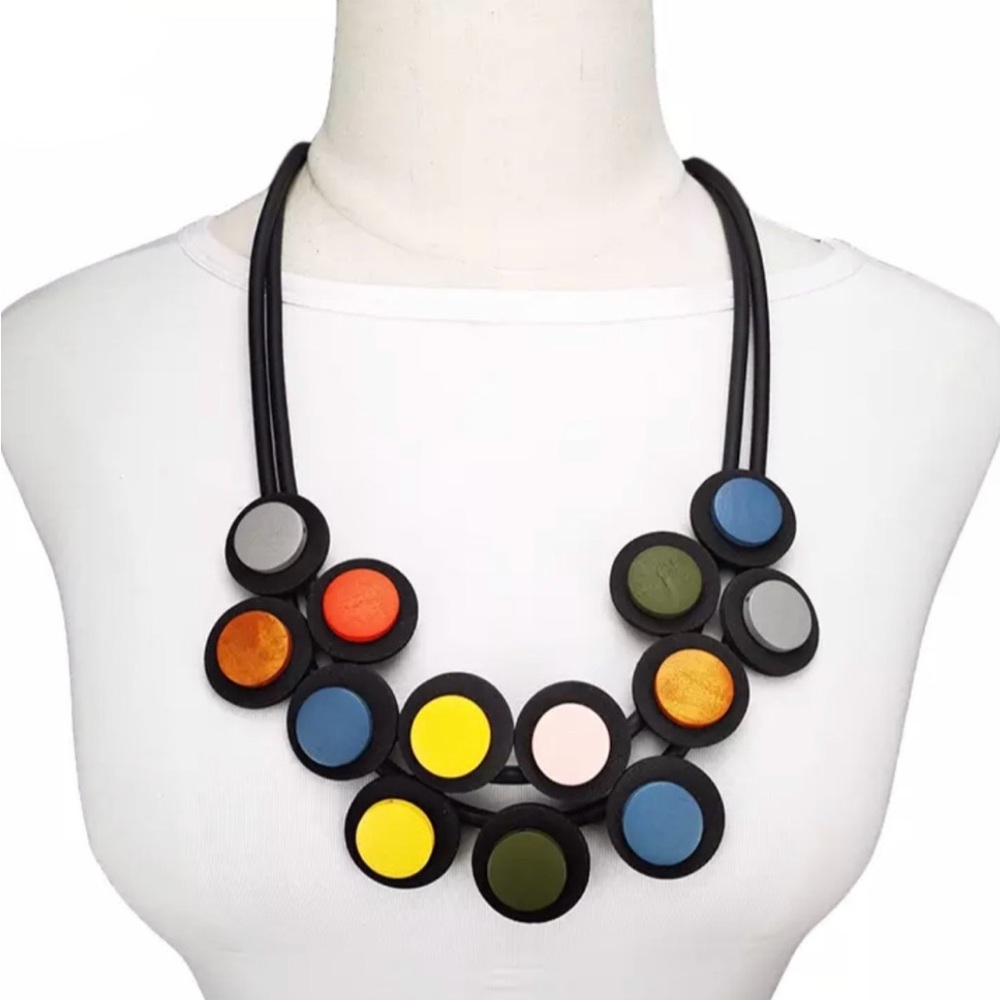 Vibrant Multicolor Necklace with Black Accents